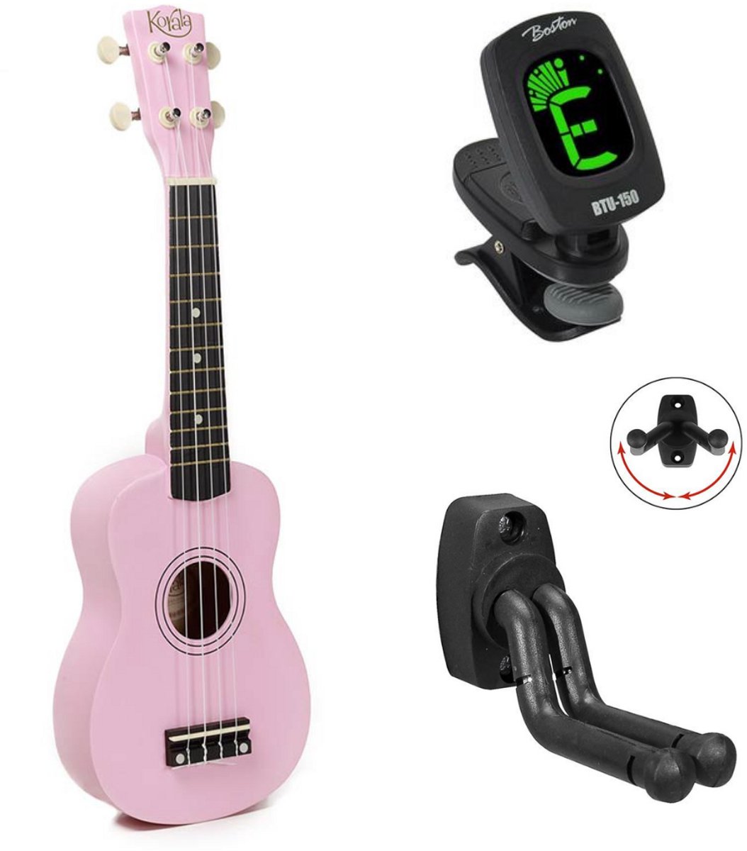 Korala UKS-15 bundel sopraan ukulele Roze