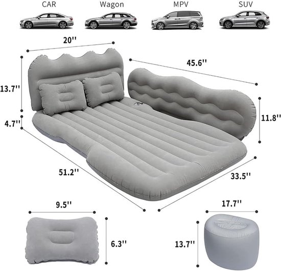 Opblaasbaar Autobed - Luchtmatras Auto - Kamperen en Reizen - Specifiek voor Ford Focus — afbeelding 5