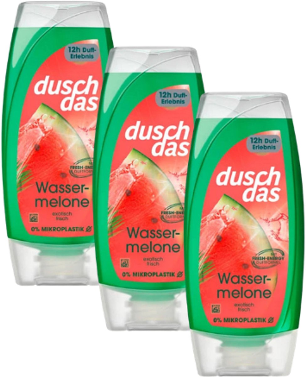 Duschdas Douchegel Watermeloen - Multi-verpakking | 3x 225ml - Watermeloen | Verzorgend en Ontspannend