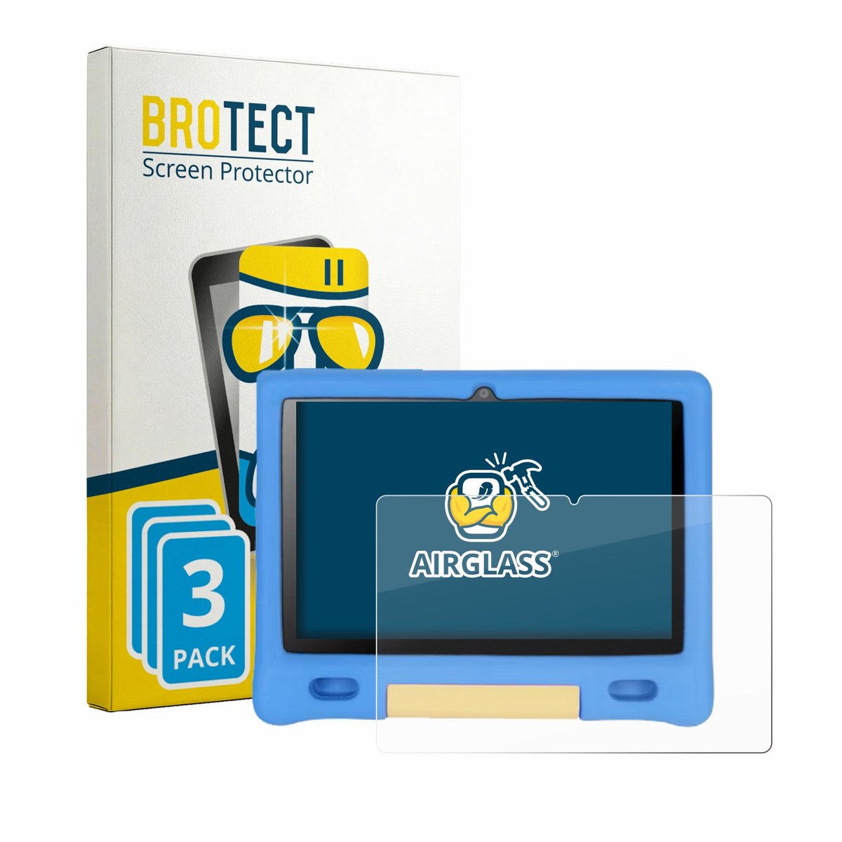 Screenprotector 3 Stuks voor Bufo Kids Tablet 10.1" Beschermglas transparant
