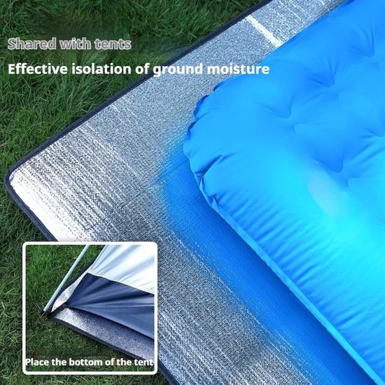 Camping Mat - Isolerende Slaapmat - Buiten Kamperen - Dubbelzijdig Aluminiumfolie - 240x240cm - Zilver van Merkloos — afbeelding 2
