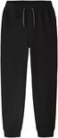 Jongens zwarte joggingbroek met elastische tailleband en boorden.