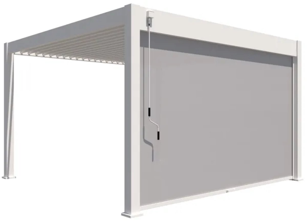Orion Pull Down Zijscherm - 400 cm - Wit - Zijscherm voor Orion terrasoverkapping - Voor meer privacy, beschutting, schaduw onder uw overkapping