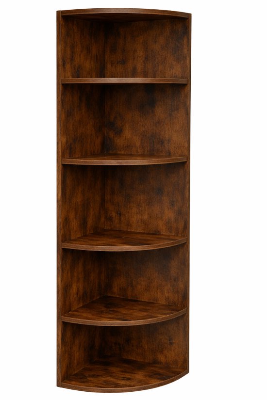 Hoppa! Bibliothèque d'angle 4 niveaux – bois – Greige – 30 x 30 x 130 cm