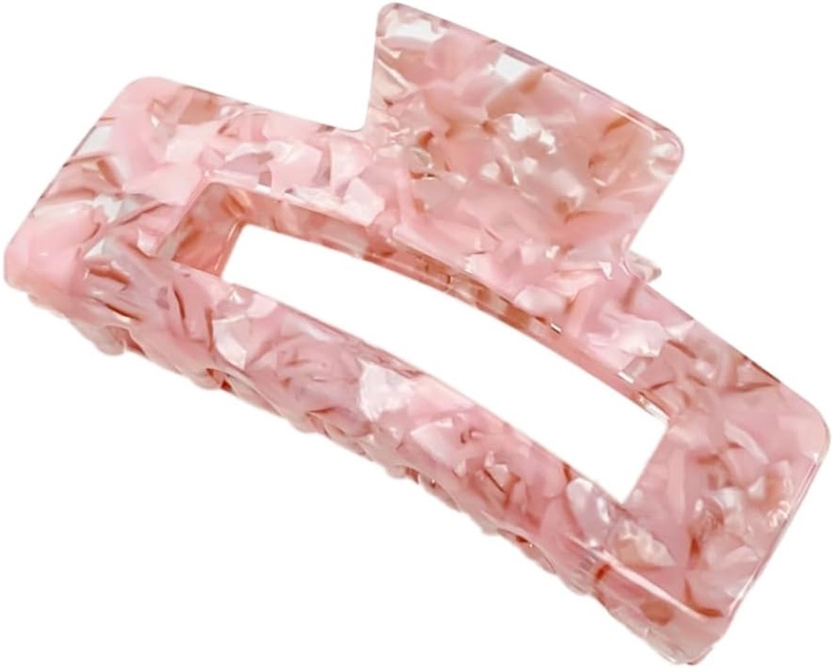 Grote Roze Haarclip voor Dik Haar - Stevige Acetaat Klem - Antislip Haaraccessoire