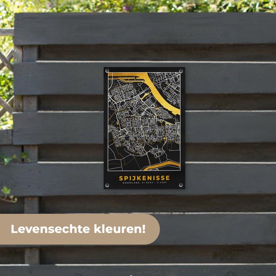 Carte Décoration Décoration de jardin - Spijkenisse - Or - Zwart - 40x60 cm - Affiche Jardin - Toile Jardin