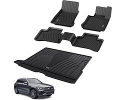 Vloermatten en Kofferbakmat - Autovloermatten Set - Bescherming Interieur - Op Maat Gemaakt - Voor Mercedes Benz GLC X253 - Zwart
