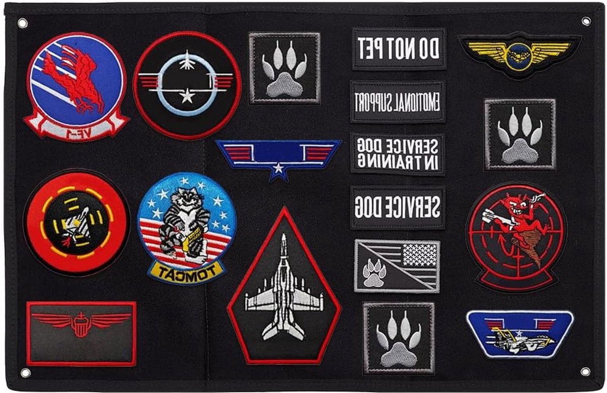 1 stuk 57,5 cm lange militaire combat patch houder, zwarte opvouwbare lus patch paneel voor het opslaan en tonen van badges, armbanden en wanddecoratie