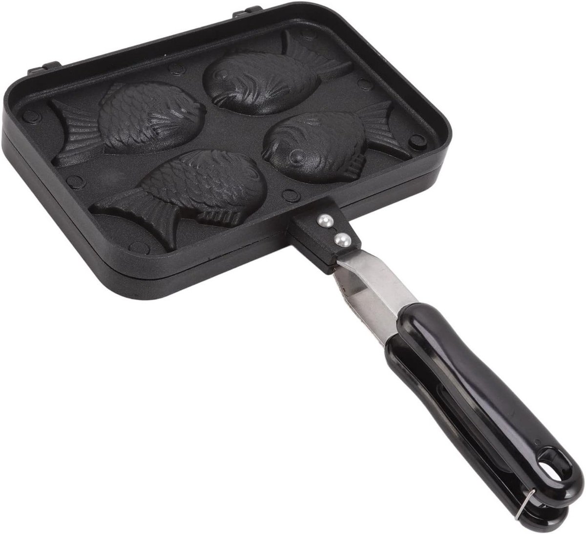 Taiyaki Visvorm en Wafelijzer, Dubbele Bakvorm voor Taarten, Antiaanbaklaag en Veilig Handvat voor Perfecte Bakresultaten