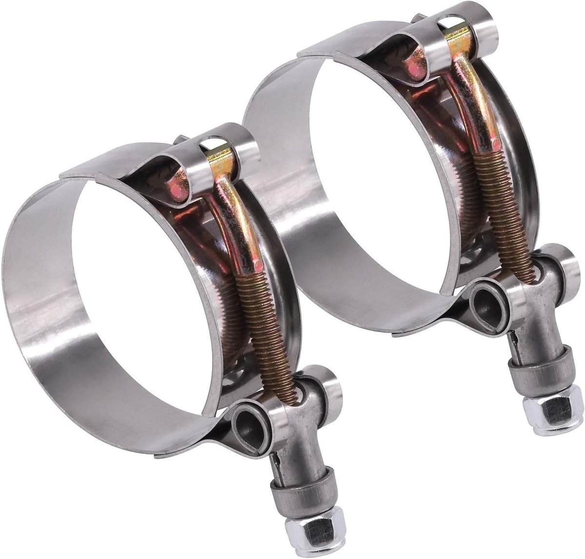 2 Stuks RVS T-Bolt Slangklemmen 44-51mm voor Turbo Inlaat en Intercooler Slangen