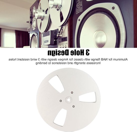 7 Inch Lege Opname Spoel voor Open Reel Audio Tape, Aluminium, 3 Gaten, Geschikt voor Opnametoestellen en Geluidsopnames van Merkloos — afbeelding 2