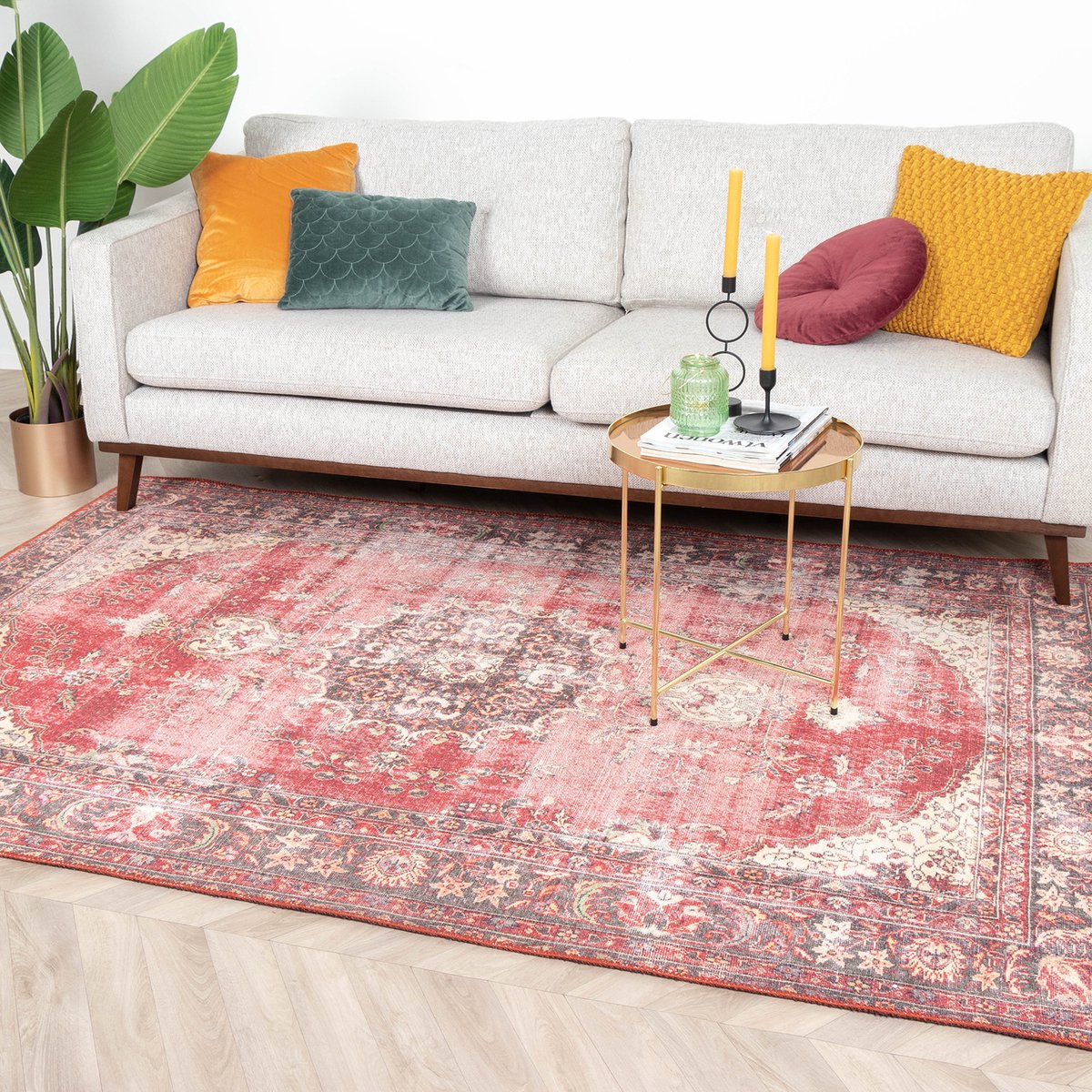 Fraai Vintage Vloerkleed - Estate Medaillon Rustiek - 160x230cm