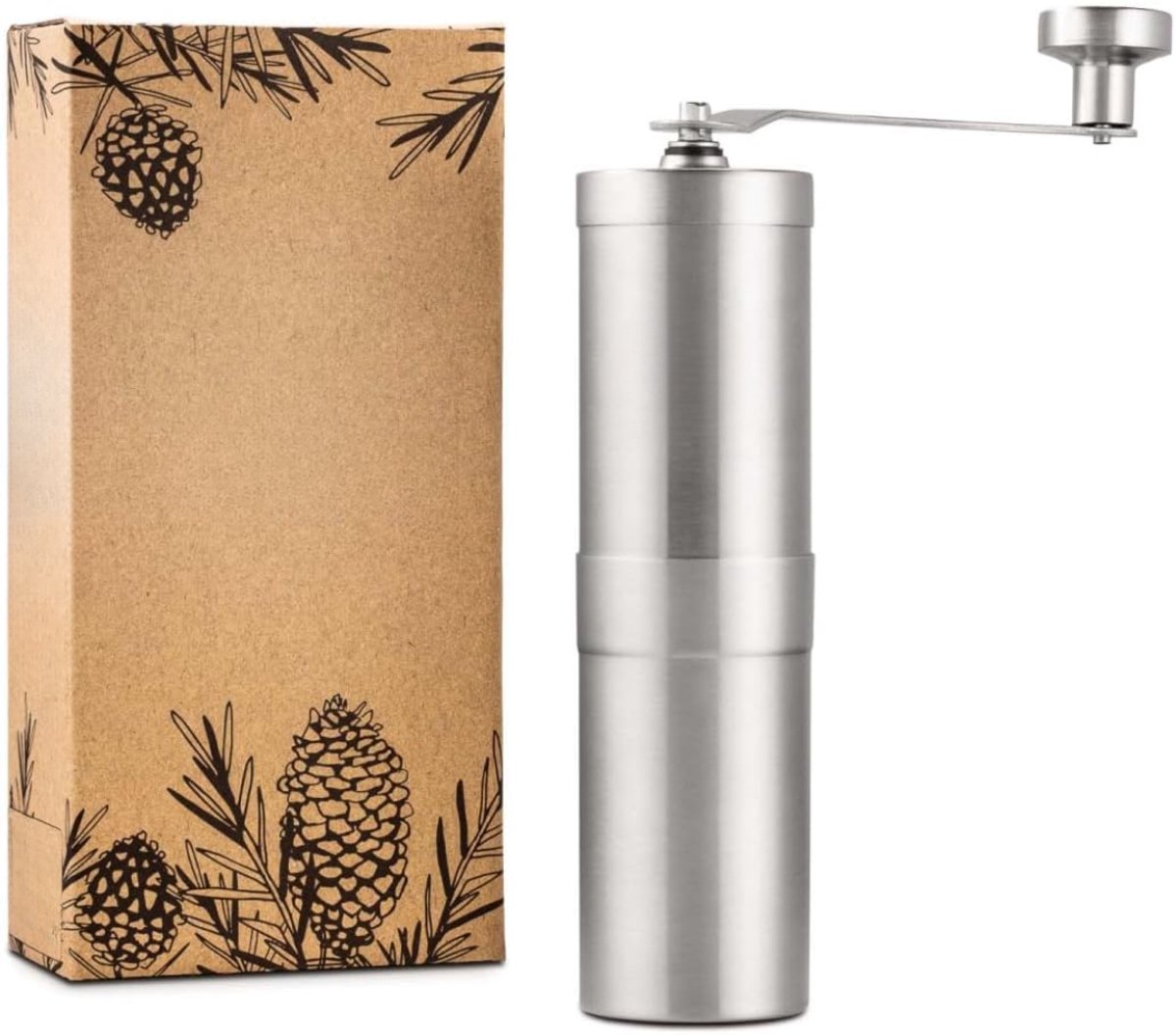 DYNA® Coffee Grinder - Coffee Molen - Koffie Grinder - 35 Gram - Zilver - 20cm x 48cm x 178cm