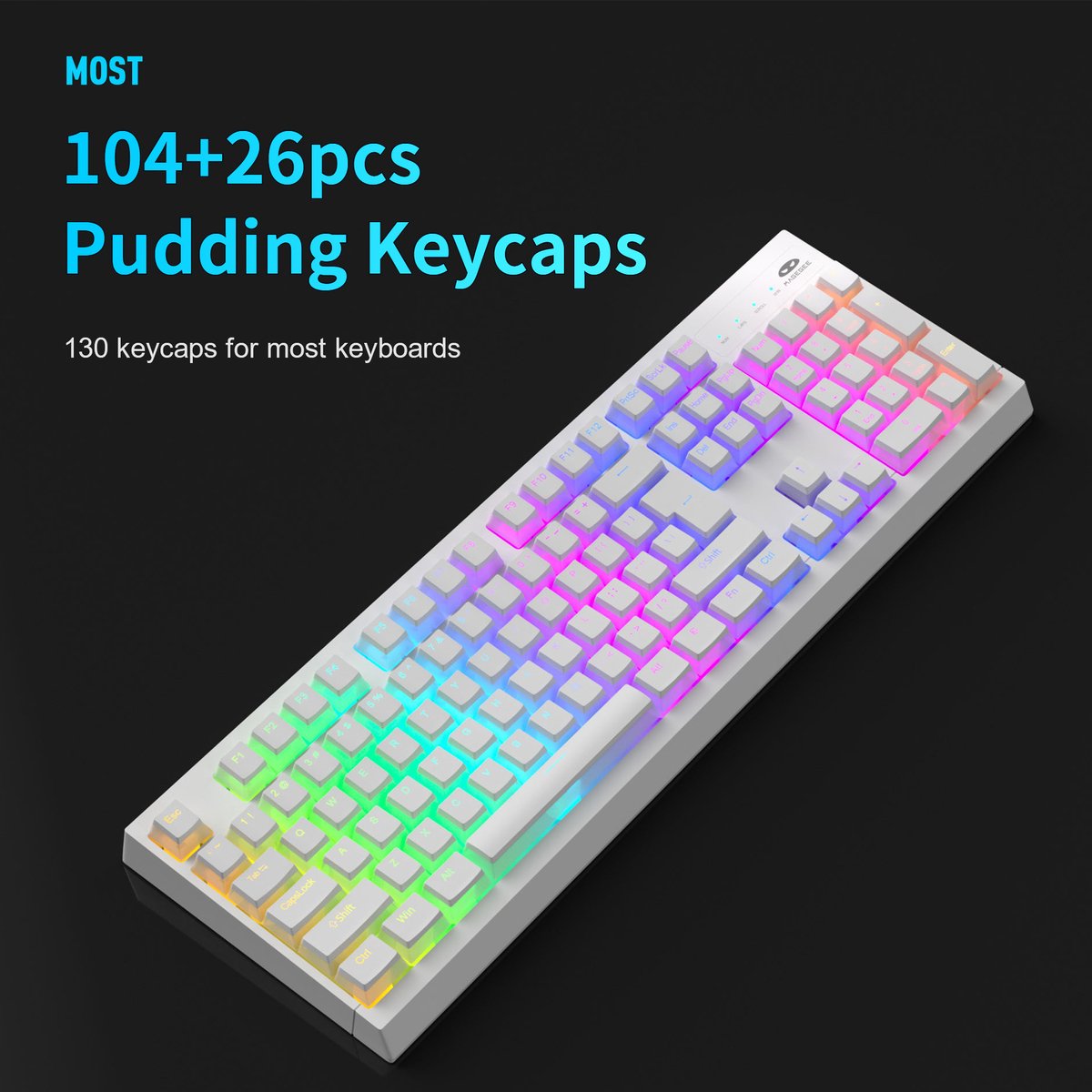 Magegee Pudding Keycaps - Wit - Mechanisch - RGB