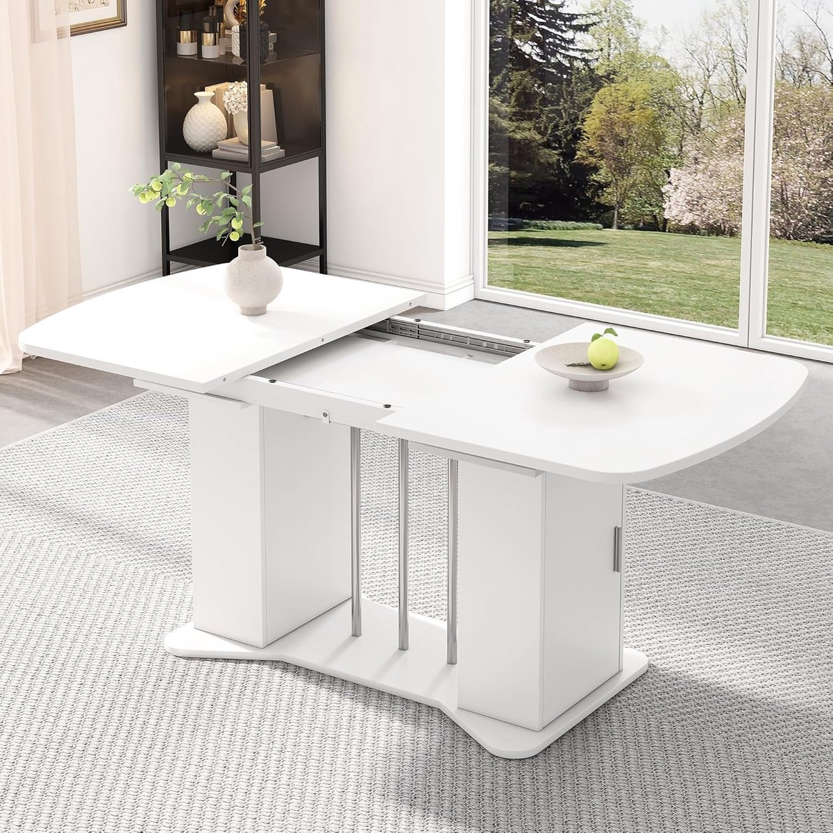 Pure White Storage Uitschuifbare Eettafel - 120/160 x 80 x 75 cm