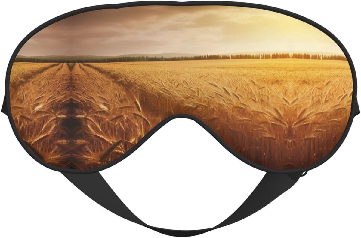 Verduisterend Oogmasker - Slaapmasker Nachtmasker - Ontspannen Slapen - Nuldruk Ontwerp - 21 x 10 cm - Tarweveld