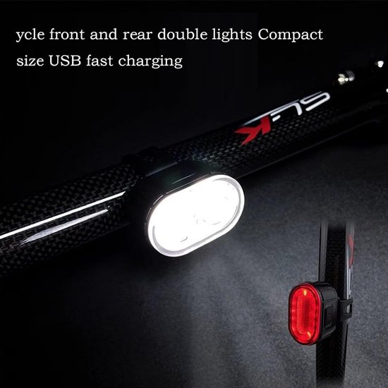 Fietslampen Set - Voor en achterlicht - Veilig Fietsen - Automatische Sensor - 200 Lumen - Wit — afbeelding 4