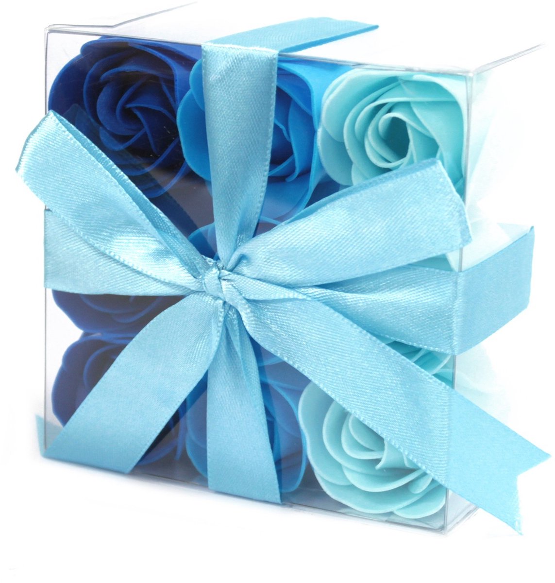 Zeep Bloemen - Blauwe Rozen - 9 Stuks - Cadeauverpakking