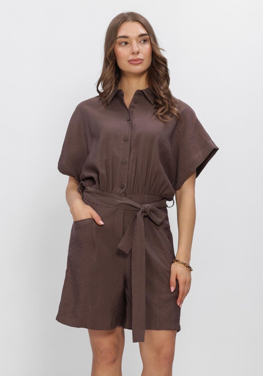 Minus Msjulia Playsuit Jumpsuits Dames - Bruin - Maat 38