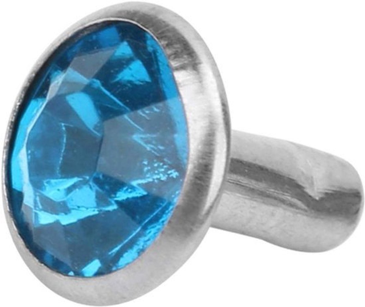 100 stuks 8mm kristal diamant klinknagel studs met zilveren rand - Ondiep blauw