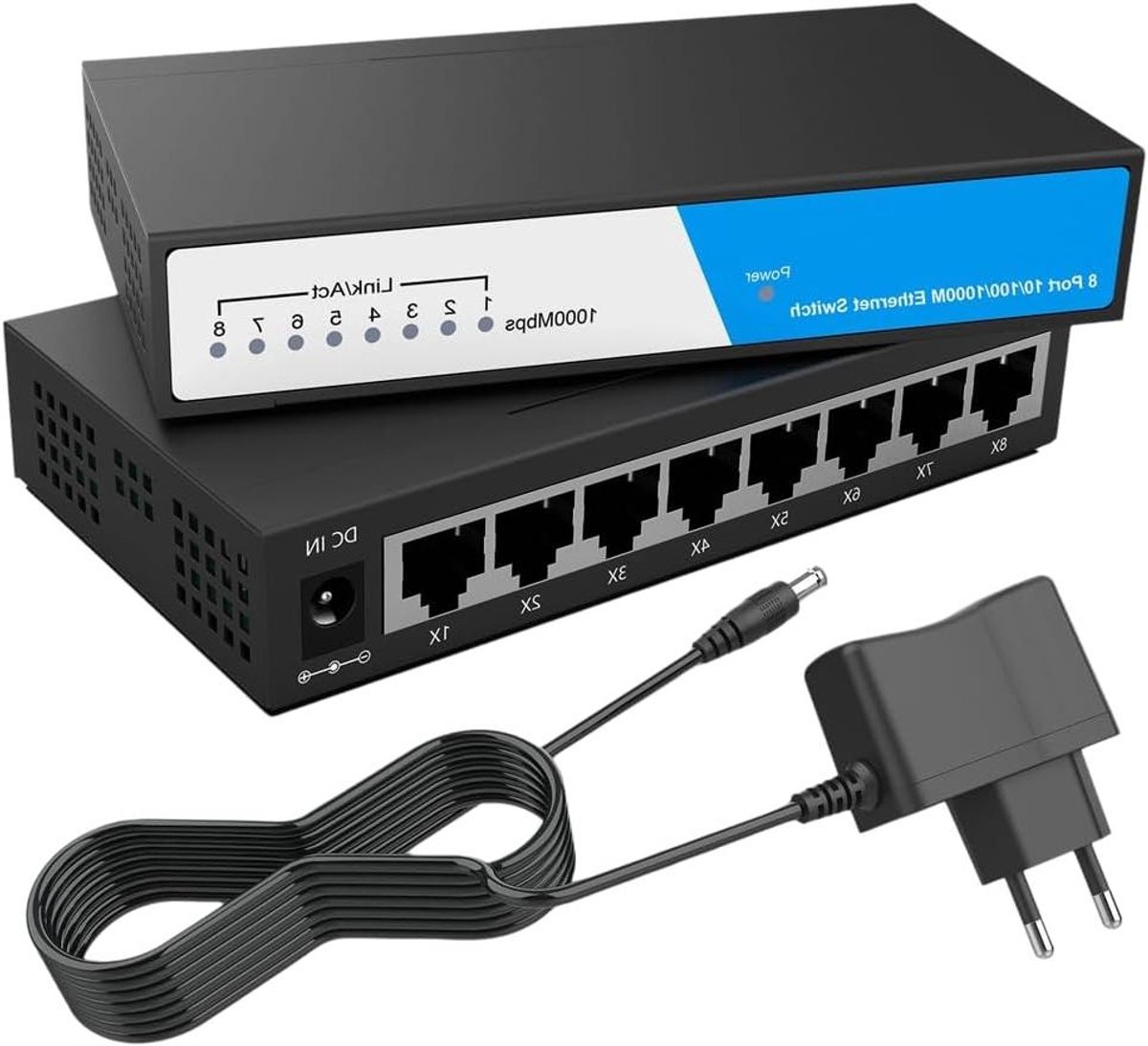 Gigabit Ethernet Switch - Internet Splitter Netwerk Switch - Netwerk Uitbreiden - 8 Poorten 1000Mbps
