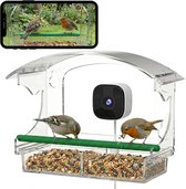 Voqella® Vogelhuisje met Camera - Vogelvoederhuisje met Camera - Voederhuisje voor Vogels - Vogelvoederstation - Raamvoederhuisje - Bird Feeder - Video & Audio - Raam bevestiging