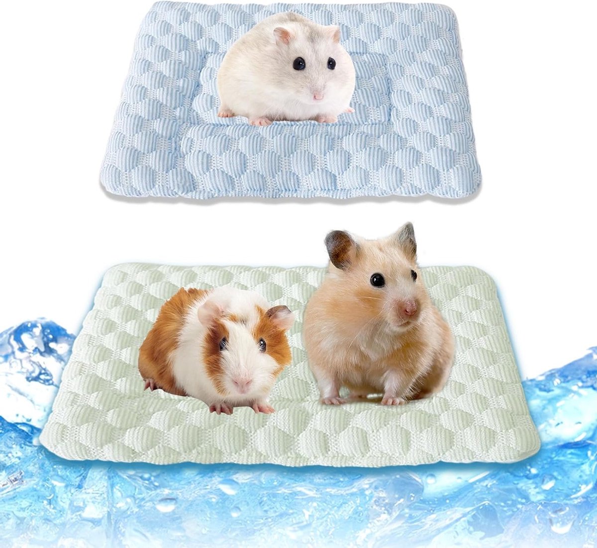 Koelmat voor Huisdieren en Hamsters, IJszijde, Koel Dekentje voor Katten, 32 x 21 cm, Set van 2, Ideaal voor Zomer en Warmteverlichting