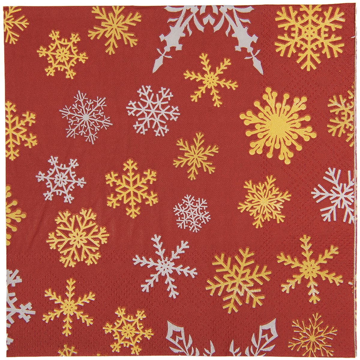Clayre & Eef Servetten Papier Set van 20 33x33 cm Rood Papier