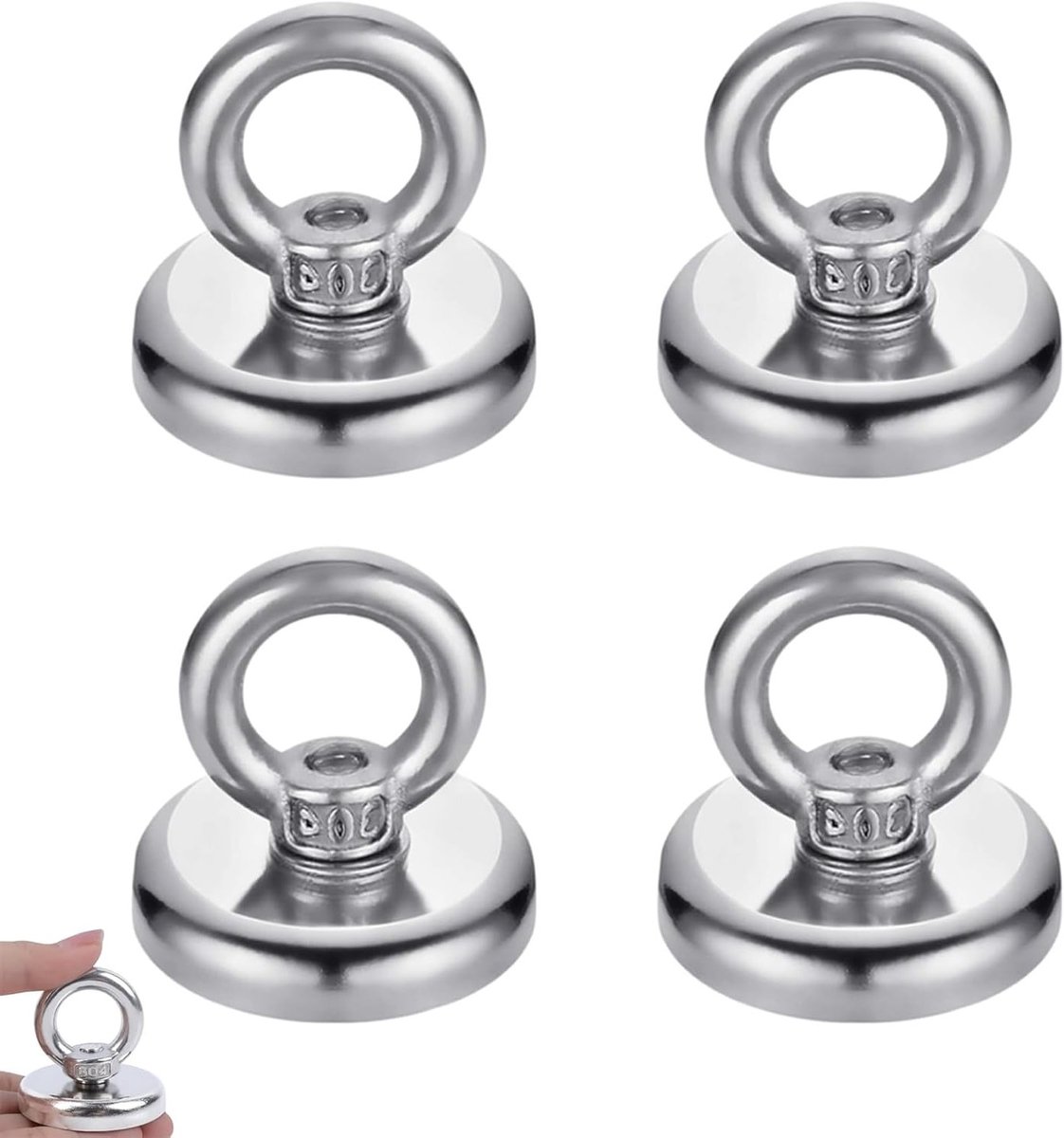 Krachtige Neodymium Magneten 32 mm - 4 Stuks Magnetische Haakjes voor Koelkasten, Keukens en Garagegebruik