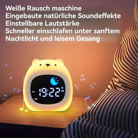 Schattig siliconen beertje als nachtlampje, LED-kleurverandering, USB-oplaadbaar, timer, 8 dimbare kleuren, slaaphulpmiddel, nachtlampje voor de slaapkamer. — afbeelding 3