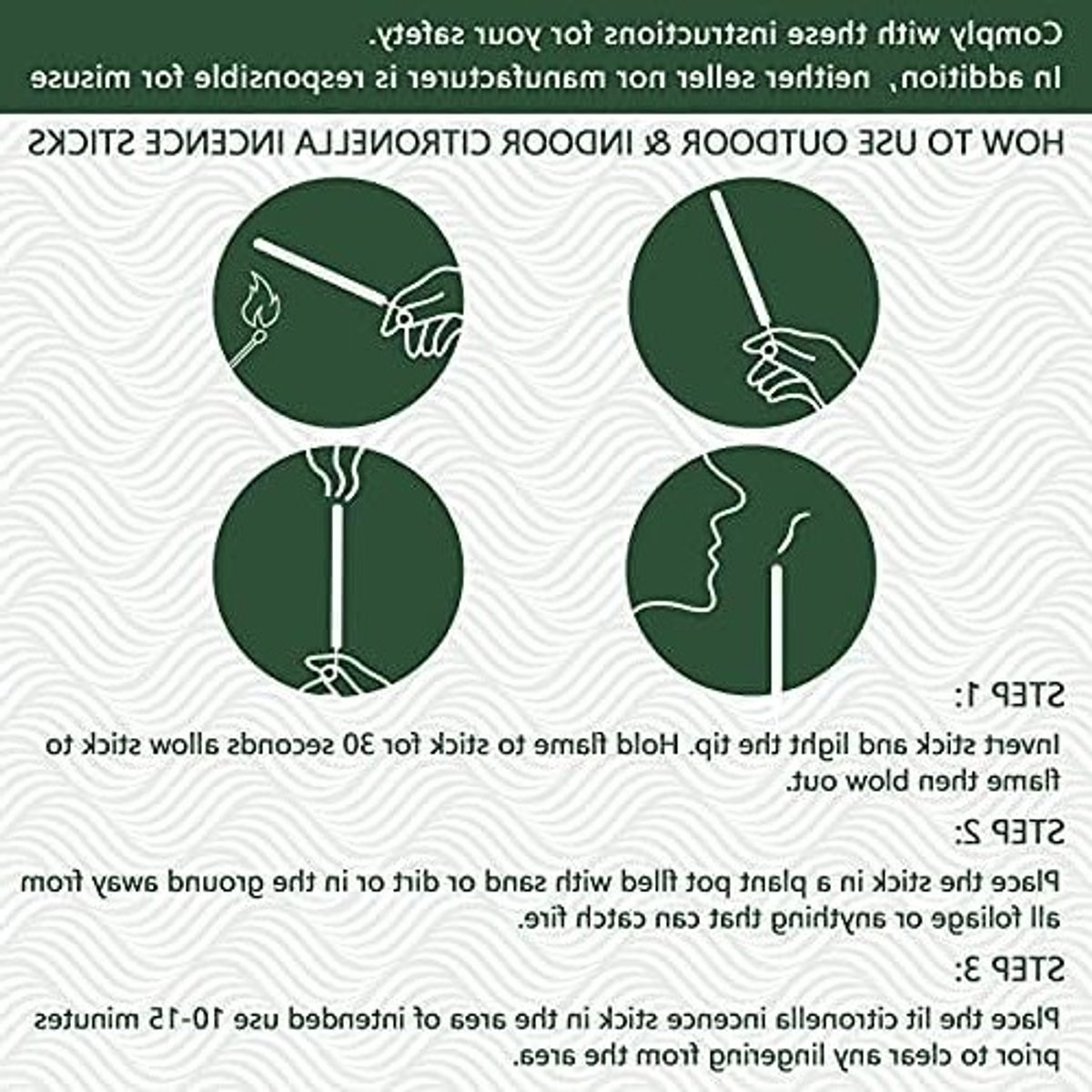 Citronella Wierook Sticks voor Binnen en Buiten, Ideaal voor Tuinen, Balkons en Terrassen (12 Sticks)
