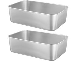Set van 2 RVS Bakvormen voor Brood en Cake - Rechthoekige Bakpan voor Toast en Panettone, Vaatwasmachinebestendig