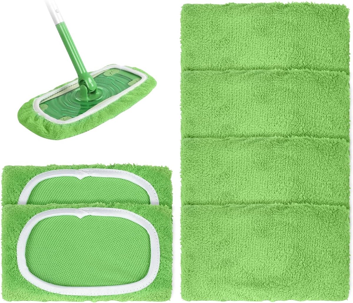 6 herbruikbare natte vloerdoeken voor Swiffer - microvezel vlokkleden
