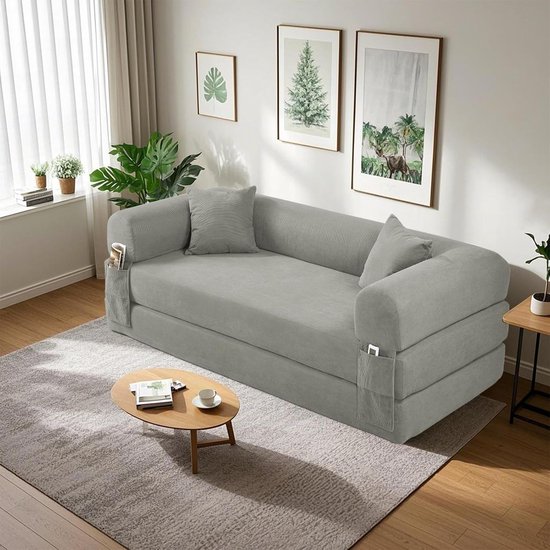 Luxe Uitschuifbare Slaapbank - Grijs - Arqam — afbeelding 3