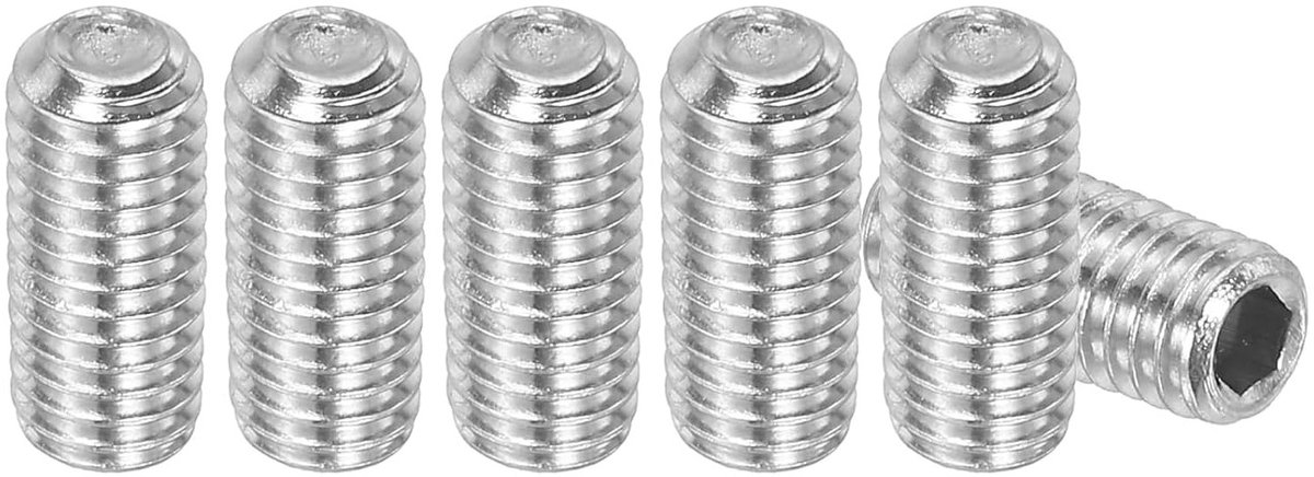 Set van 30 Verstelbare Schroeven, M5 x 12mm RVS Hex Schroeven voor Deuren, Lampen en Meubelreparatie