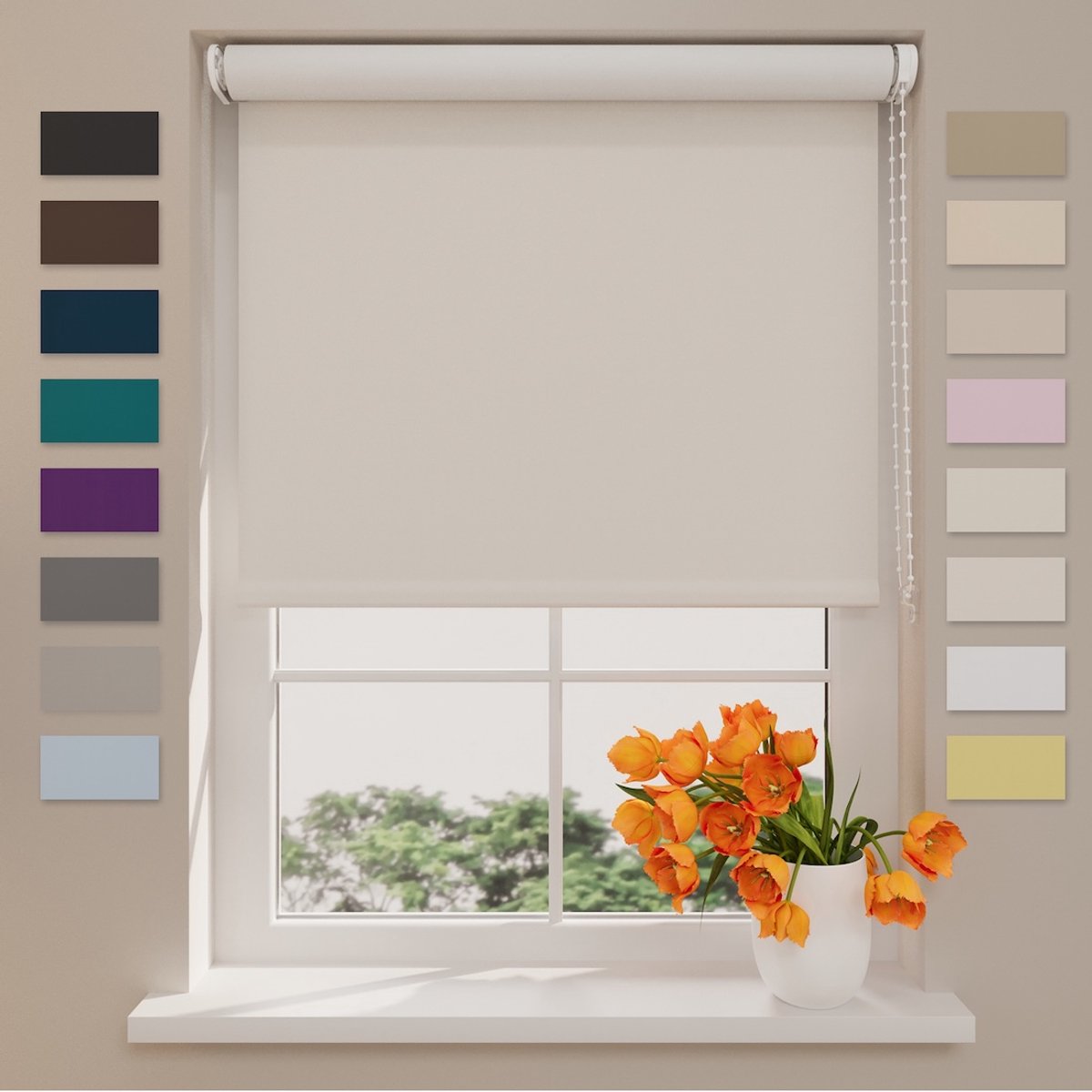 Rolgordijn Easy Verduisterend - Off White - 90 x 190 cm