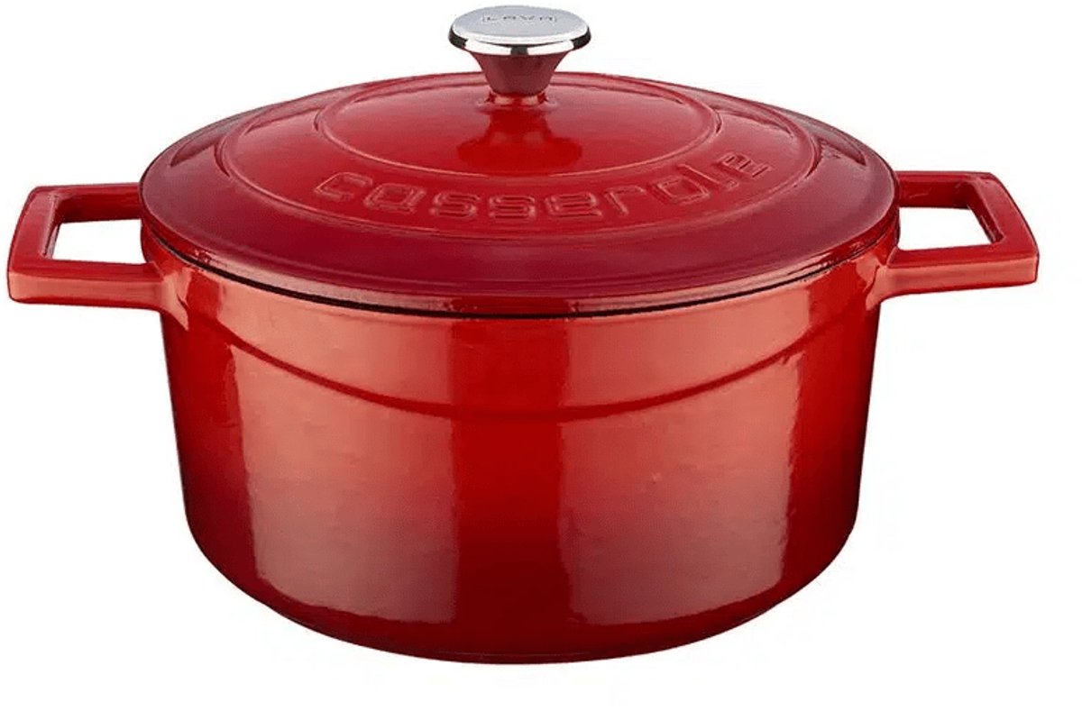 Lava Braadpan - 20 cm - 2.82 liter - Gietijzer - Rood