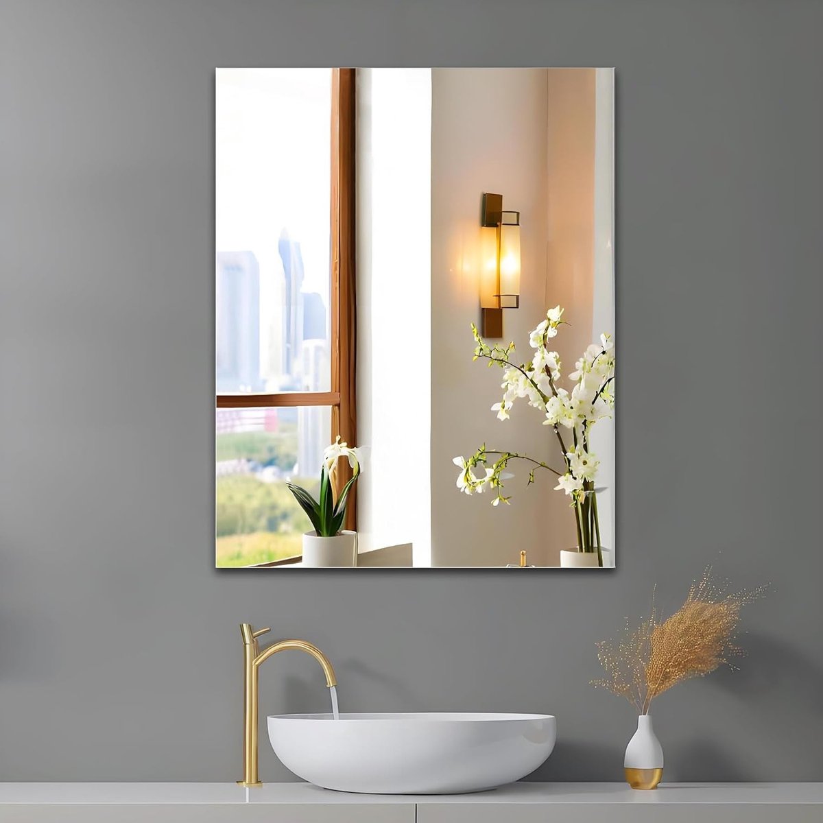 Zelfklevende Spiegel 40 x 50 cm - Wandspiegel, Frameless Design, Ideaal voor Badkamer en Decoratie, Makkelijk te Installeren, Spiegeltegels