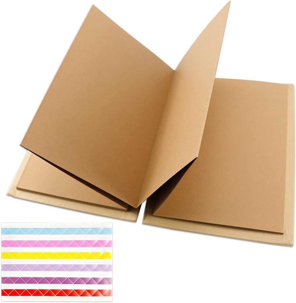 SnelShoppen - 8 Inch Fotoalbum Doe-Het-Zelf, Kraftpapier Accordeon Fotoboek, Verzamelalbum voor Verjaardag, Bruiloft, Afstuderen, Scrapbook, 34 Bladen