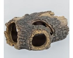Aquarium decoratie - boomstam met opening - schuilplaats - 13 x 9 x 5,5 cm - kunsthars
