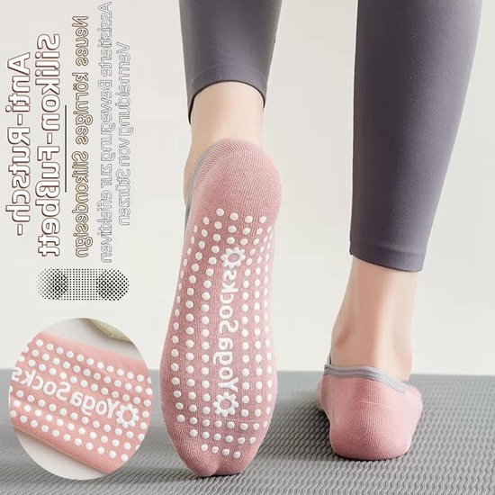 Comfortabele Yoga Sokken voor Dames - 4 Paar Antislip Pilates Sokken voor Thuis en Sport — afbeelding 3