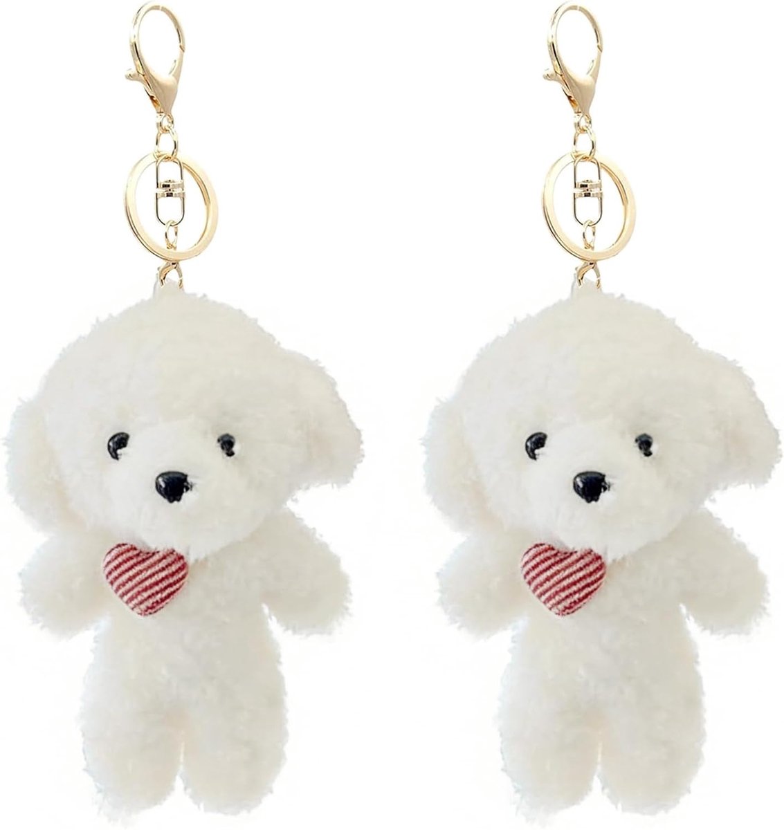 Zachte Pluche Sleutelhangers met Fluffy Konijn, Faux Bont Pompom Sleutelhanger en Schattige Hangertjes voor Sleutels en Tassen