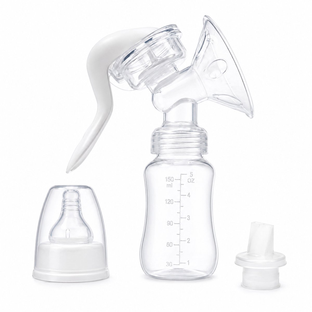 Eurocatch Borstkolf Handmatig - Handkolf Zonder Stroom - Compact Kolfapparaat - BPA-vrij - Wit