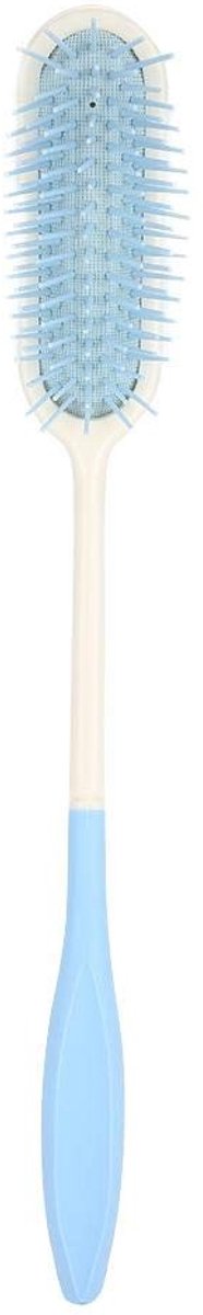 Golden crown - Long Handle Comb - Ergonomische Borstel - Anti-slip Handvat - Wit - Haarmassage Kam - Voor Ouderen - Curved Plastic Kam
