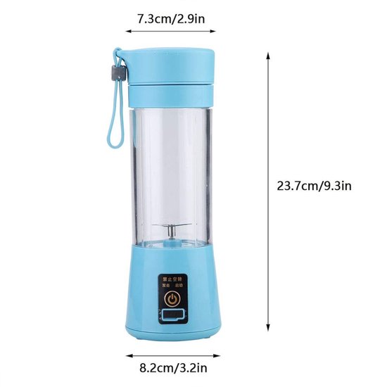 Allecto - Elektrische fruitbeker - Draagbare mixer - Afneembare basis - Blauw - Multifunctionele blender - Geschikt voor gymzaal en keuken - Mini b... van Allecto — afbeelding 5