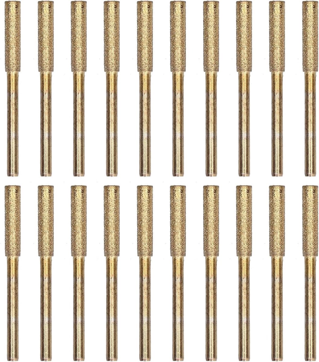 Allecto - Kettingzaag slijpset - Slijpsteen - 4mm - Gereedschap - Slijpen - Houtbewerking - Reparatie - Rood - 20 stuks - Geschikt voor kettingzagen