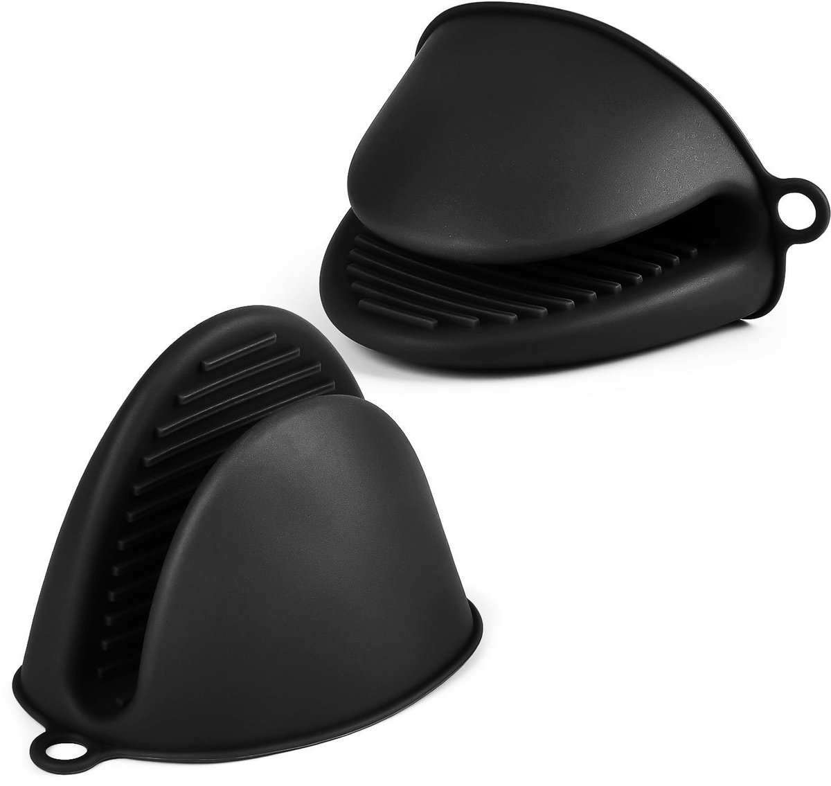 Allecto - Mini siliconen ovenwanten - Hittebestendige pannenlappen - Schattige ovenknijphandschoenen - Zwart - Multifunctioneel - Handig voor koke