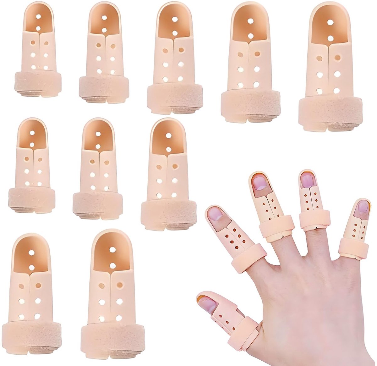 Pack van 10 Vinger Splints - Bescherming voor Breuk en Artritis