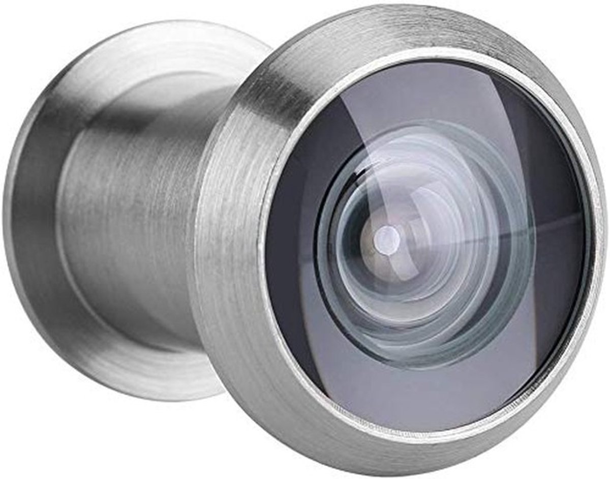 Allecto - Deurviewer - Privacy Screen - Veiligheidspeek - Geborsteld Zilver - Optische Glas - 220 Graden - Geschikt voor Thuis - Ideaal voor Inbraa...