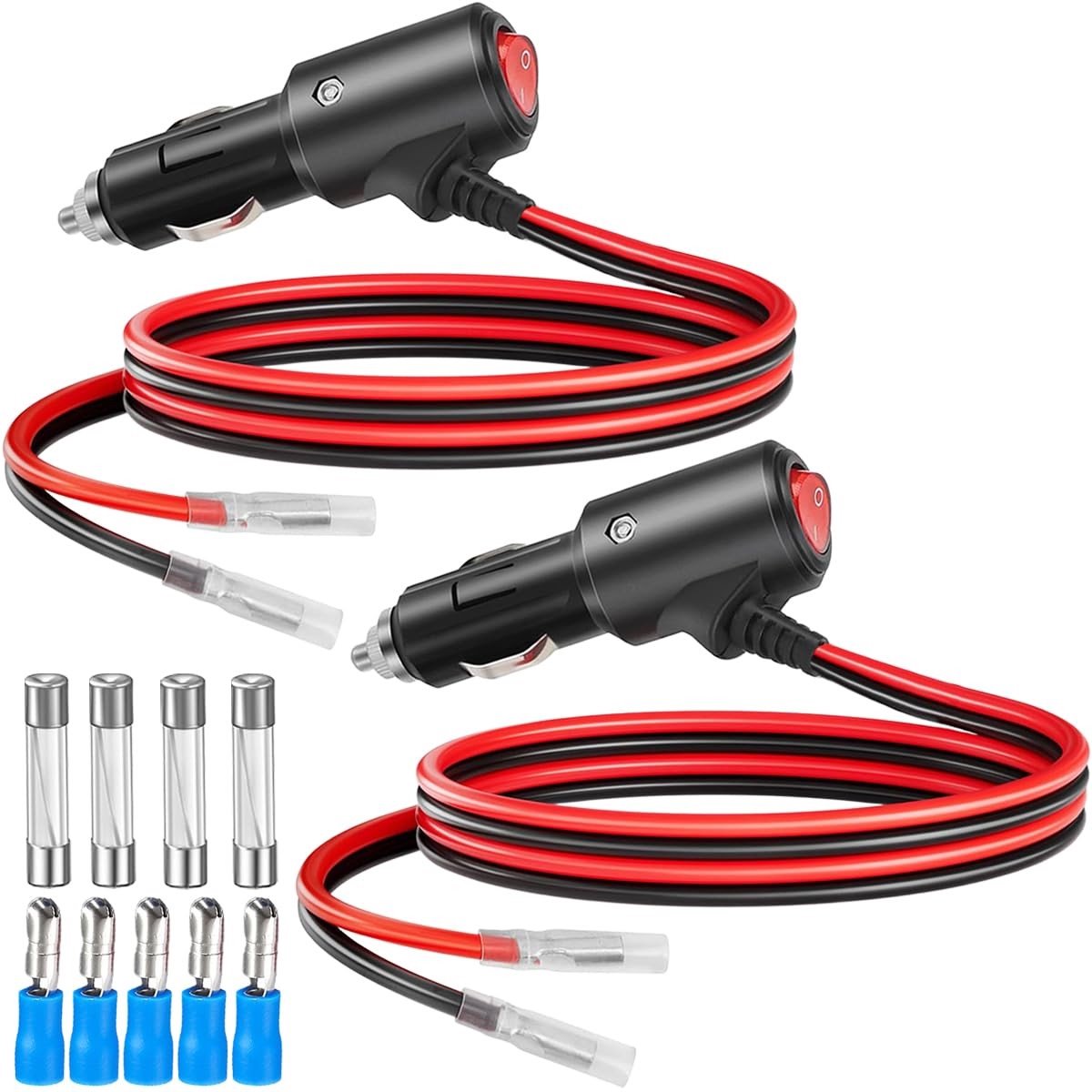 aladdien - Cigarette Lighter Extension - Aan/Uit schakelaar - Handige 15A fuse - Voor auto motor en boot - Veilig opladen van apparaten - Geschikt v..